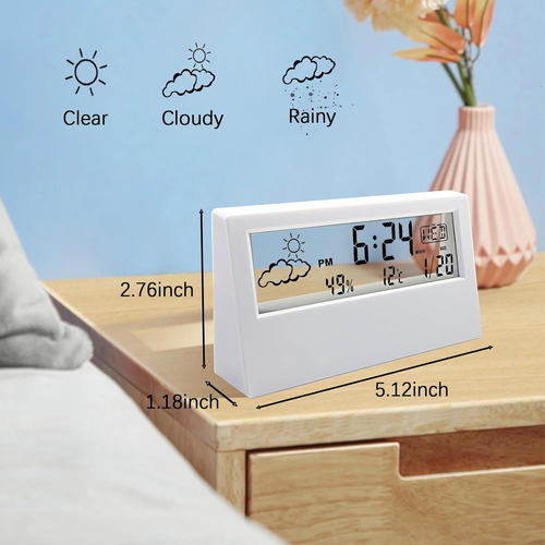 Reloj De Mesa Digital, Marca Xyz, Temperatura Y Humedad, Mod