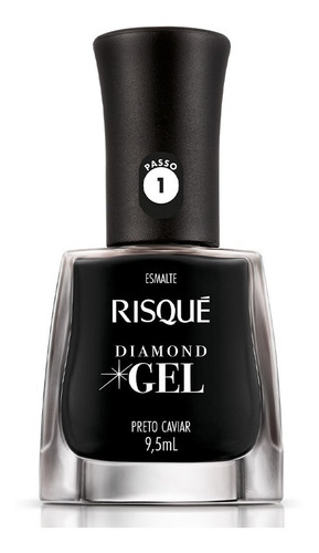 Esmalte Diamond Gel Risque Preto Caviar Cor Preto