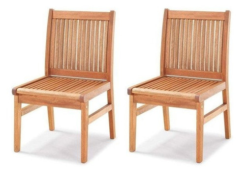 Conjunto 2 Cadeiras Madeira Maciça Sem Braços Ia