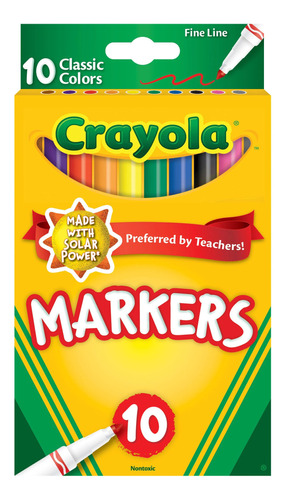 Marcadores Crayola Classic, Caja De 10 Colores (pack De 24)