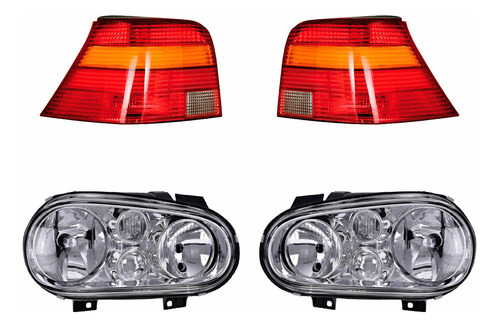 Set Calaveras + Faros Depo Volkswagen Golf 2000-2004