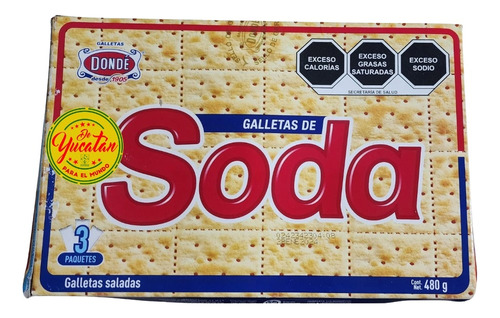 1 Caja De Galletas Soda Dondé  480g (3 Paquetes) 
