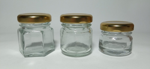 Imagen 2 de 4 de Frasco Mini 40ml Cilíndrico Tapa Dorada( X10)