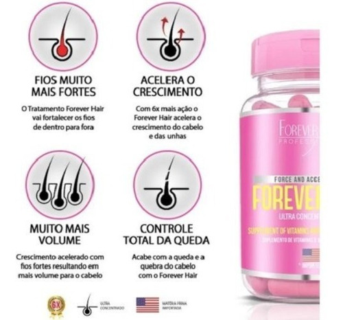 Imagem 2 de 5 de Kit 3 Meses Forever Hair Crescimento Capilar - Forever Liss