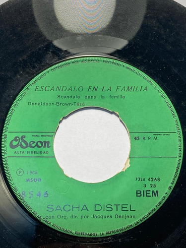 Vinilo Single De Sacha Diste Escándalo En Familia (y96