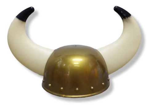 Casco De Vikingo Dorado Halloween Accesorio Juguete