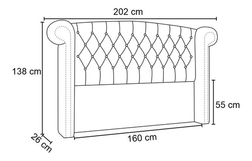 Cabeceira Cama Box Casal Queen 160cm Provença Com Calçadeira Cor Preto