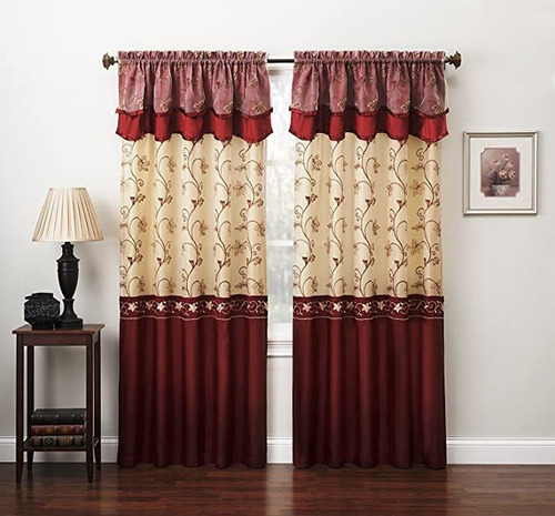 Fancy Collection Embroidery Cortina Set 1 Panel Drapes With