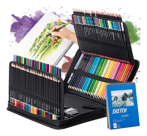 Set De Arte Profesional 182 Lápices Colores Dibujo Kit