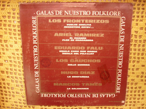 Galas De Nuestro Folklore Vol. 2 - Lp Vinilo Hugo Diaz