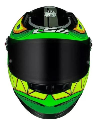 Capacete Ls2 Ff358 Rampage Verde Amarelo Fechado