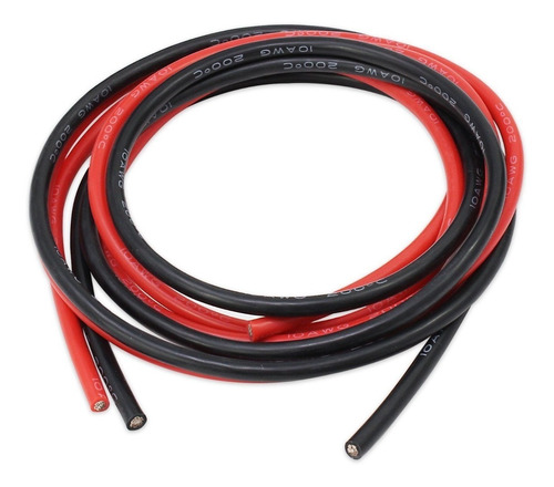 10 Awg Silicona Cable 6 Pies [ft Ft 3 Negro Y 3 Rojo] 1050 F