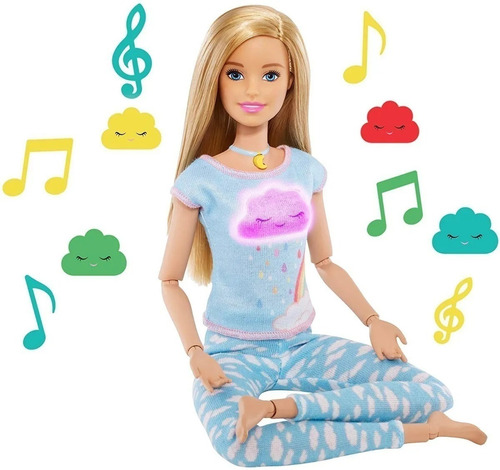 Barbie Medita Comigo Articulada Fashionista Loira Luz Som