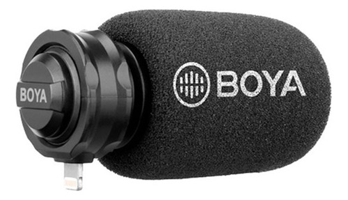 Microfone condensador digital estéreo Boya by-DM200 para iOS, cor preta