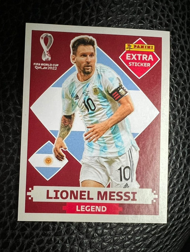 Barajita Panini Extra Sticker Lionel Messi Base Qatar Legend