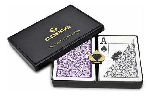 Tarjetas Copag 1546 Poker Indice Jumbo Purpura Y Gris