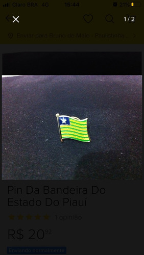 Pin Da Bandeira Do Estado Do Piauí