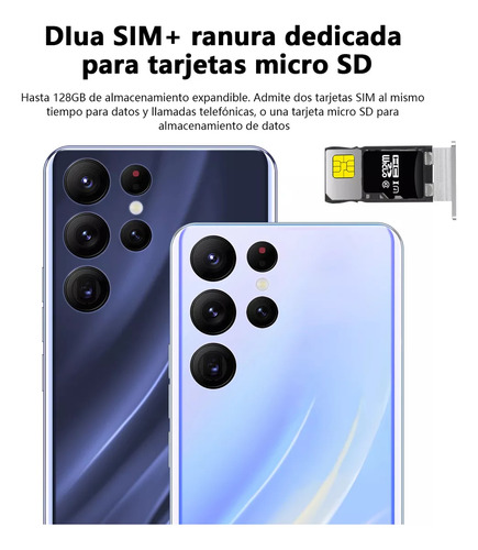 Android Celulares S22 Ultra Pro 6.52 Pulgadas Barato Ram1gb Y Rom8gb Plateado