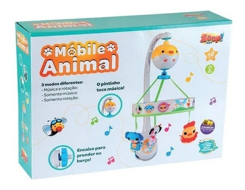 Mobile Musical Animal Eletrônico Com Musica Zoop Toys Zp668