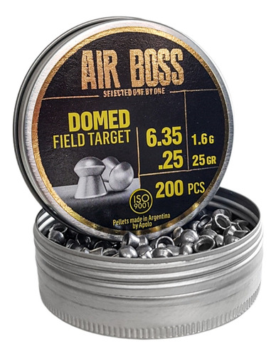 Imagen 3 de 10 de Balines Apolo Air Boss Domed Field Target X200 6.35 Mm Caza