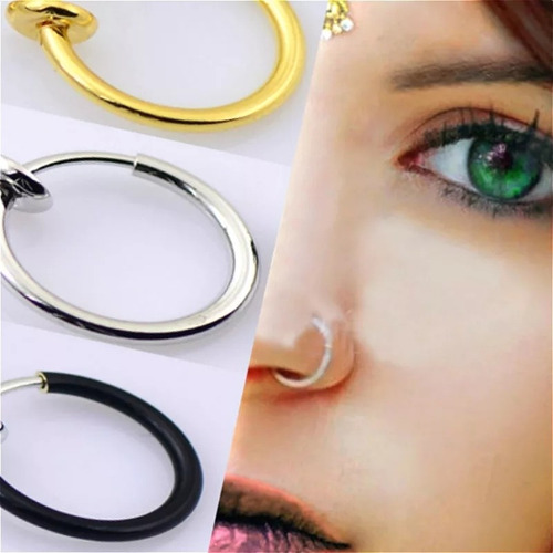Imagen 1 de 7 de Aros Piercing Clip Falso 2 Unidades Colores Fashion 2018