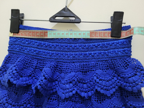Short Azul Con Encajes