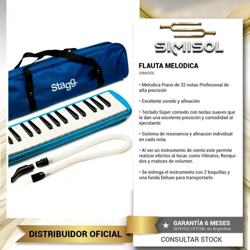 Melodica Stagg 32 Notas Funda Con Correa Profesional Azul