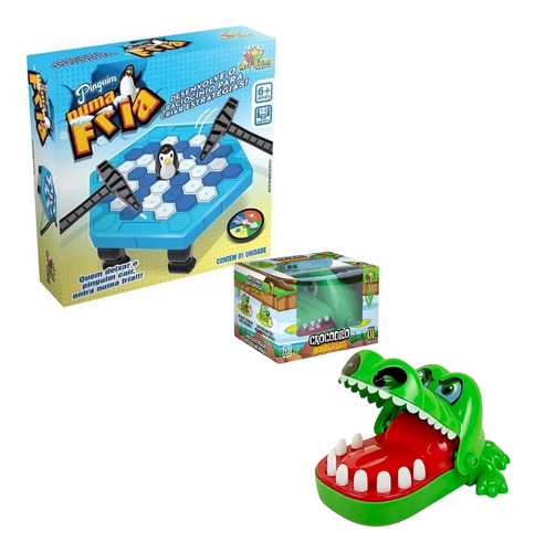 Kit Jogos De Mesa Pinguim Numa Fria / Croco Morde Dedo Zein