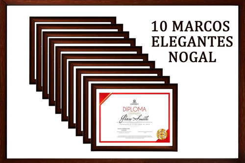 Paquete De 10 Marcos Carta, Diploma, Elegante Con Vidrio