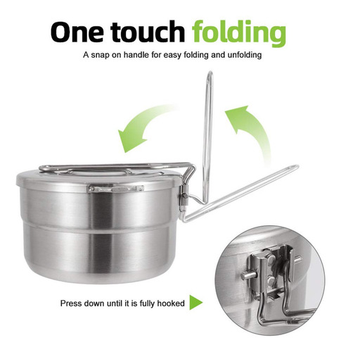 Denpetec - Olla De Cocina De Acero Inoxidable Con Tapa Y Asa