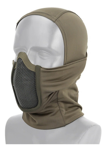 Máscara Balaclava De Proteção Telada Metal Verde Militar