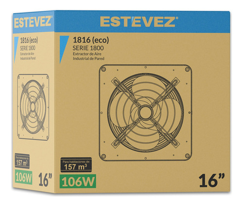 Extractor De Aire Metálico Industrial 16'' Estevez 1816