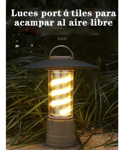 Lámpara Recargable Solar Linterna Camping Multiple Portátil