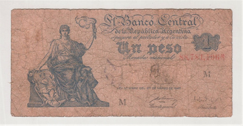 Billete Argentina 1 Pesos 1960´s (c85) 