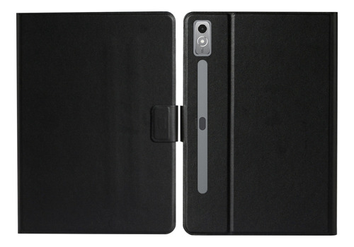 Funda De Piel Pura Negra Para Lenovo Tab P12 203/tb370fu