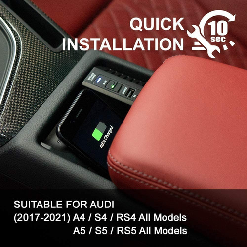 Imagen 5 de 7 de Cargador De Auto Inalambrico Audi 2017-21 A4 S4 Rs4 A5 S5
