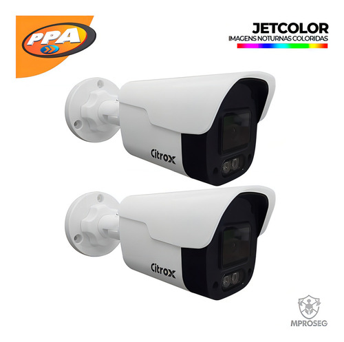 Kit 2 Câmeras Citrox 4x1 Jetcolor 2mp Bullet Lente 2,8 Branco