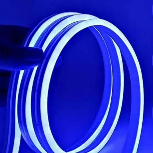 Manguera Cinta Tira Luces Led Neon 5 Mts + Transformador Azul