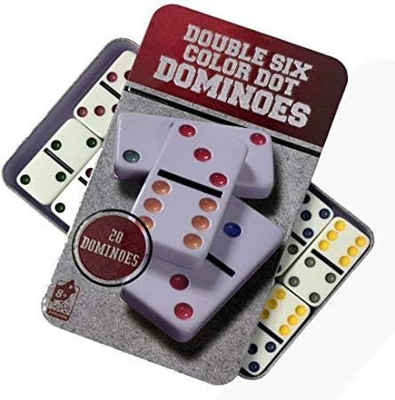 Set De Domino Domino's Double Six Color - Lata