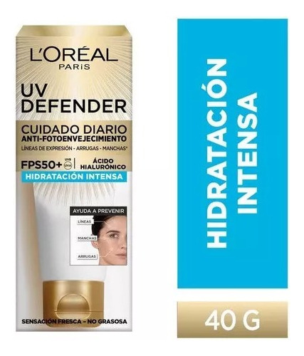 L'oréal Uv Defender Crema Facial Anti Brillo Fps 50+ X 40ml