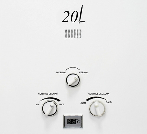 Imagen 4 de 6 de Rca Calefón 20 Litros Dispositivo De Seguridad 2 Llaves