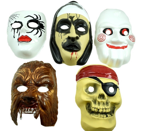 Mascara Plástica Personajes Terror Halloween Fiesta Disfraz