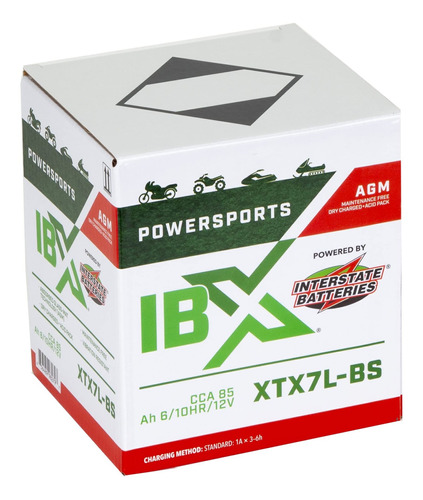 Bateria Repuesto Recargable 12 V 6 Ah Powersports Ibx Tuerca