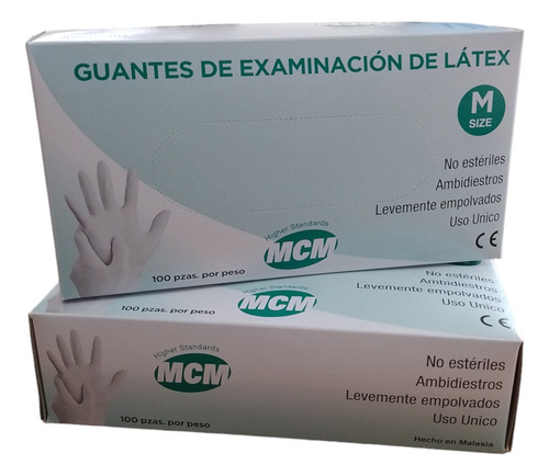 Guantes De Látex Descartable X 100 Unidades Examinación 