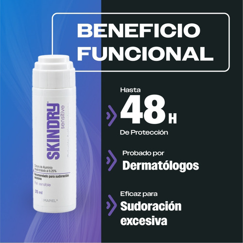 Imagen 8 de 10 de Antiperspirante Sudoración Excesiva Piel Sensible Skindry