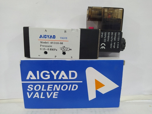 Electroválvula Mono Estable 5/2 Rosca 1/4 110v Marca Aigyad 