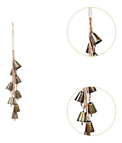5 Campanas Colgantes De Navidad, Forma De Cono De Bronce