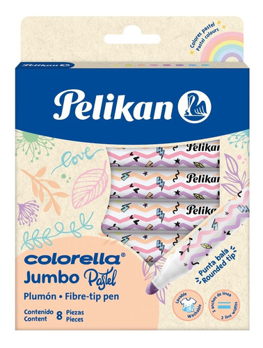 Imagen 1 de 3 de Marcadores Pelikan Colorella Star Jumbo Pastel