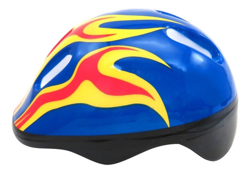 Imagem 2 de 6 de Capacete Azul Com Led Infantil Bike Skate Patins Patinete