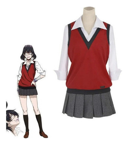 Kakegurui Ikishima Midari Cosplay Uniforme Juego Completo